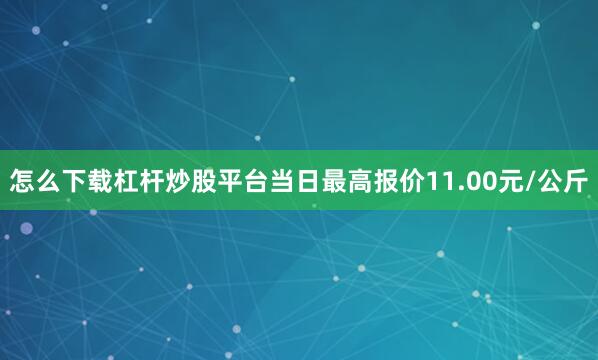 怎么下载杠杆炒股平台当日最高报价11.00元/公斤