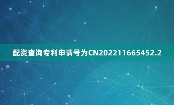 配资查询专利申请号为CN202211665452.2